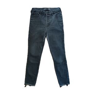 OLD NAVY Button-Fly High Rise Crop Rockstar Sz 10 Women's Black Skinny Jeans